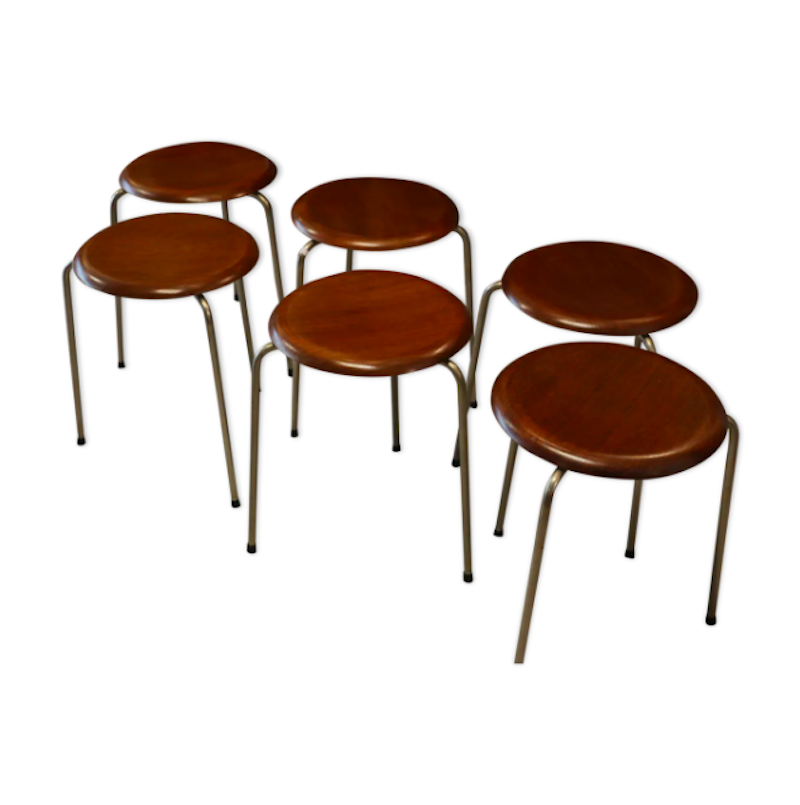 Set of 6 Ant stools, model 3170 by Arne Jacobsen for Fritz Hansen